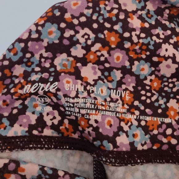Aerie Chill Play Move Leggings Floral Purple XXS - Picture 4 of 4
